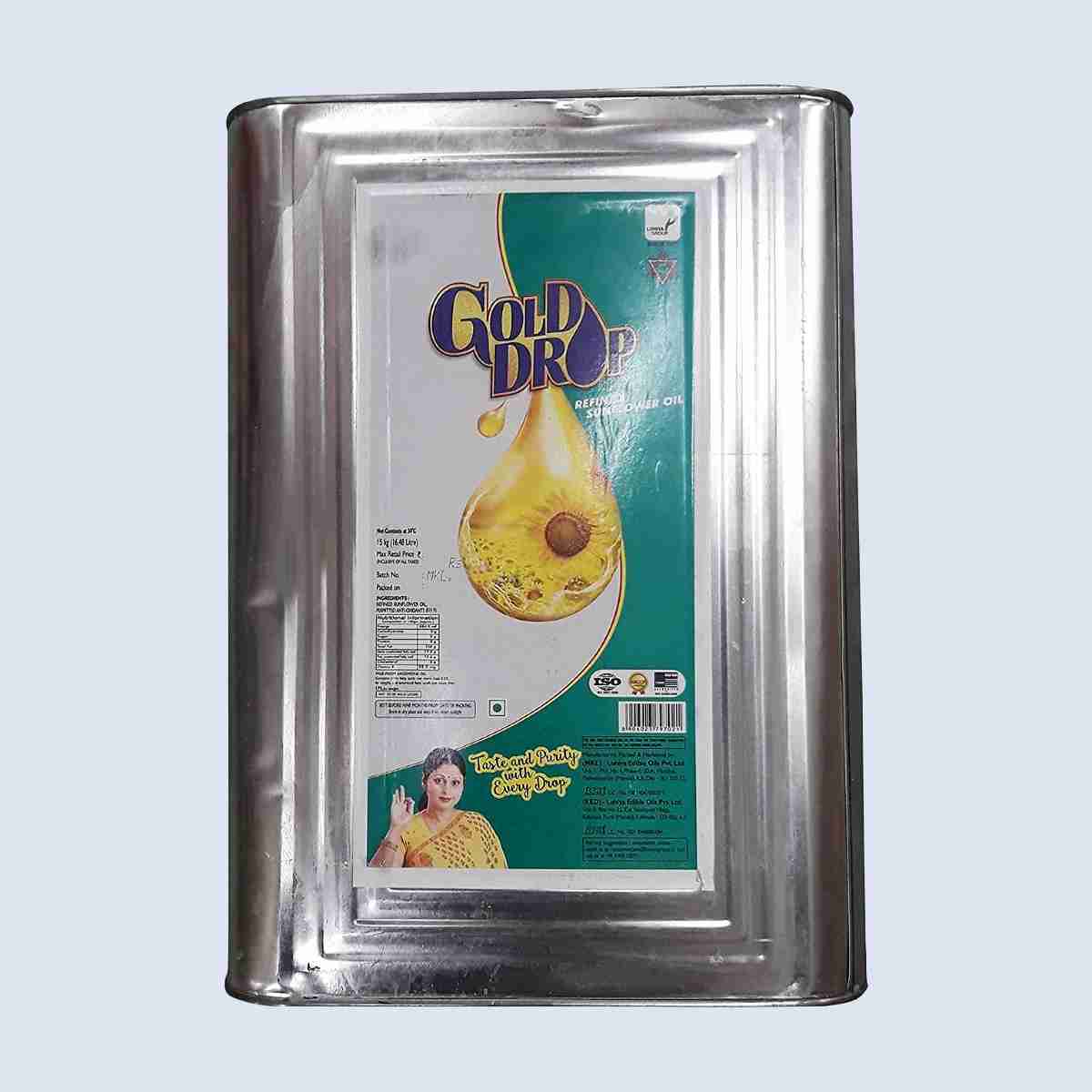 Gold Drop - Refined Sunflower Oil Tin 15Lt