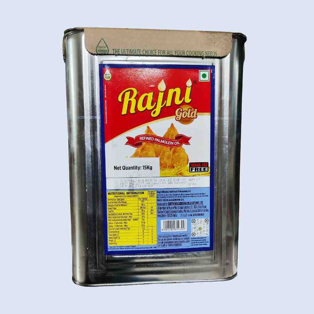 Rajni Gold - Refined Palmolein Oil 15Kg Tin